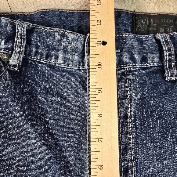 Axel Jeans Mens 38x32 Blue Bootcut Aspetuck Denim Whiskers Western Rugged Urban - Picture 4 of 13